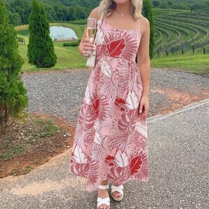 Japna | Dresses | Japna Linen Blend Spaghetti Strap Midi Dress In A Palm Leaf Pattern Nwt Size L | Poshmark Japna | Dresses | Japna Linen Blend Spaghetti Strap Midi Dress In A Palm Leaf Pattern Nwt Size L | Poshmark